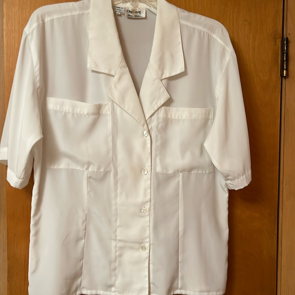 Oleg Cassini white blouse size10
